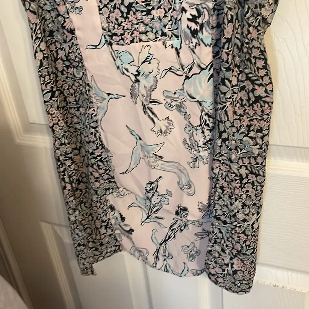 BCBG MaxAzria VickyDusty RosePinkFloralPink SleevlessBlouseTank XXSmall EUC